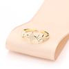 Anillo de Trébol de Cuatro Hojas de Fritillaria Natural Exquisito Incrustado de Diamantes de Nicho Europeo y Americano Anillo Abierto Bicolor Chapado en Oro y Plata Anillo Femenino