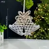 Decoraciones navideñas transfronterizas lentejuelas colgante acrílico colgante de copo de nieve transparente accesorios para la disposición de la escena del árbol de Navidad