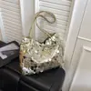 Bolso de Hombro a la Moda y con Estilo para Mujer 2025, Nuevo, Casual, Gran Capacidad, Diseño de Lentejuelas Grandes, para Llevar Debajo del Brazo