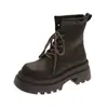Botines de suela gruesa, versátiles botines tipo Dr. Martens con cordones estilo americano para mujer, que aumentan la altura, retro, nuevo modelo primavera/otoño 2026, estilo británico