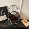 Bolsa de axila com poá e laço 2026 nova bolsa tote estilosa com grande capacidade, leve e design chique