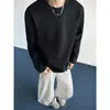 Moletom Juvenil Masculino 2026 Novo Primavera Ombro Normal Patchwork Manga Longa Camiseta Sem Capuz Camada Interna Camada Base Top