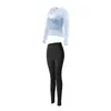 Conjunto de yoga feminino, sem costura e de alta elasticidade, modelador, para treinamento profissional de fitness, corrida e como peça externa, conjunto de duas peças