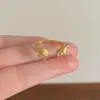 Anillo Desmontable Frosted de Oro Arena de Alta Calidad para Mujer, Moderno, Dulce, Lujo Ligero, Anillo Exquisito de Nicho con Diseño Antiguo