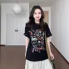 Ropa para Mujer Tallas Grandes Verano 2026 Nueva Camiseta Holgada Adelgazante de Manga Corta para Mujeres Gorditas Estilo Europeo Talla Grande Top de Manga Media que Cubre la Barriga