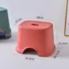 Material Taburete Pequeño Engrosado Banco Pequeño para el Hogar Taburete Cuadrado para Sala de Estar Taburete Apilable para Mesa de Café Baño Antideslizante Nuevo Producto para Niños