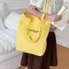 Bolsa Tote Grande de Listras Estilo Commuter para Estudantes, Nova Versão Coreana 2026, Bolsa de Ombro Versátil para Mulheres