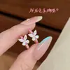 Anillo y pendientes de mariposa de corindón rojo brillante vintage francés, Pendientes de botón de mariposa de doble ala con gema de color Paraíba