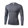 Roupas Esportivas ao Ar Livre Apertadas para Fitness Alta Elasticidade Respiráveis Manga Longa Absorventes de Suor Secagem Rápida Roupas de Treinamento Esportivo Masculino Camada Base