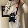 Tailandia Dama Estampado de Letras Bolso Tote de Lona Bloque de Color Bolso de Hombro Casual de Moda Versátil