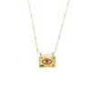 Nuevo collar de ojo de diablo de diamante de color chapado en oro de lujo ligero de alta gama cadena de clavícula de acero inoxidable que conserva el color fuente al por mayor