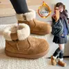 Zapatos para Niña Botas de Nieve 2025 Nuevos de Invierno Zapatos de Algodón Grandes para Niños Botas de Algodón Forradas de Felpa Botas para Bebé Niña Estilo Invierno