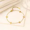 Pulseira de Aço Titânio Coração Estrela Lua Amor Sem Desbotamento Transfronteiriça para Mulheres Ouro 18K Moda Simples Estilo Ins Acessórios de Joalheria para Mãos