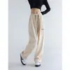 Calça Wide Leg Ice Silk Calças Femininas Verão Cintura Alta Drape Casual Japonês Yamamoto Estilo Calças Calças Largas Preguiçosas Plissadas Calças Retas