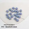 Colección de Cuentas Redondas Acrílicas de Color Sólido Pulsera Collar Cadena para Teléfono Móvil Cuentas Agujero Recto Básico Joyería Colorida Cuentas Sueltas