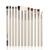 Set de 12 brochas de maquillaje para ojos, juego completo de brochas para sombra de ojos, herramientas de maquillaje de belleza, delineador de ojos, sombra para nariz, brocha para cejas, set de rodillo para pestañas, brocha