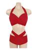 Traje de baño sexy de dos piezas sin tirantes push-up de busto pequeño de color sólido simple 2025 dropshipping estilo coreano ajustado de cintura alta que cubre el abdomen