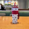 Copo de Gelo para Macaron Isolado de Aço Inoxidável 316 Criativo e de Alta Aparência Copo com Canudo de Silicone Aurora Noturna Gradiente
