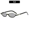 Nuevas gafas de sol de media montura estilo ojo de gato europeas y americanas de moda, montura ovalada pequeña a la moda, estilo de celebridad de internet, gafas de sol de aspecto natural