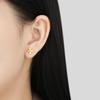 Brincos de tarraxa de aço titânio com design de nicho estilo ins coreano, meio laser, trevo do amor, para osso da orelha, personalidade da moda feminina