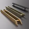 Nueva Manija de Puerta de Madera Maciza y Vidrio de Cobre Antiguo Estilo Chino para Hotel Comercial, Salón de Banquetes, Sala de Conferencias, Cuarto de Almacenamiento, en Stock