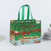 Em estoque bolsa de Natal transfronteiriça sacola de embalagem para presente portátil dobrável filme metalizado não tecido sacola personalização