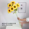 Girassol Artificial Flor Falsa Estilo Europeu 3 Cabeças Girassol Decoração Casa Sala de Estar Flor Falsa Arranjo de Flores Buquê Falso Atacado