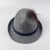 El Más Vendido de Amazon Gris Jaspeado Cuerda de Tres Líneas Promoción del Carnaval Oktoberfest Alemán Sombrero de Fieltro con Plumas al por Mayor