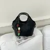 Moda Retro Textura Tejida a Mano 2026 Gran Capacidad Elegante Bolso de Mano Portátil Bolso de Alta Gama para Viajes Diarios Madre e Hijo para Mujer
