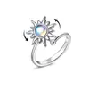 Nuevo producto transfronterizo: Anillo giratorio para mujer, diseño de nicho, anillo giratorio moderno y único, estilo minimalista de moda, lujo ligero