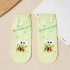 Calcetines Tobilleros de Algodón Peinado con Dibujos Transfronterizos, Calcetines Cortos Rectos Transpirables Finos Lindos para Mujer, Calcetines Bajos de Verano Estilo Japonés