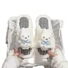 Novas Chinelos Fofos de Casa para Meninas Outono 2026 Chinelos de Pelúcia para Interior Femininos Abertos na Ponta com Tira Única Desenho Animado de Algodão