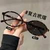 Óculos Coloridos Oval Ultra-Leves para Miopia para Meninas Nerds Leitoras Podem Ser Equipados com Artefatos para Miopia Sem Maquiagem Tendência de Óculos Planos Retrô Coreanos