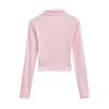 Camiseta de Manga Larga con Cuello de Borde Enrollado Estilo Chica Picante Pequeña, Nueva Versátil de Otoño Ajustada Adelgazante Camiseta Básica, Top de Color Sólido