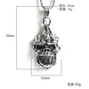Colgante de calavera grande retro dominante de acero de titanio para hombre, collar punk de moda, joyería hip hop, venta al por mayor de fábrica