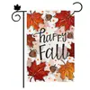 Bandera de Jardín de Acción de Gracias Transfronteriza Nueva Decoración de Otoño para Patio Bandera de Lino con Estampado de Calabaza y Hoja de Arce Bandera de Doble Cara