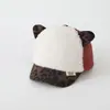 Boné de Baseball para Bebê Estilo Novo Versão Coreana Desenho Animado Fofo Estampa de Leopardo Gato Boné de Baseball Infantil Primavera e Outono Chapéu para Meninos Transfronteiriço