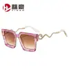 Gafas de Sol Decorativas Cuadradas de Serpiente de Marco Grande Europeas y Americanas Personalizadas Moda de Celebridad de Internet Protección Solar al Aire Libre Vacaciones Gafas de Sol Transfronterizas
