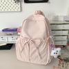 Mochila Escolar Bonita Feminina Estudante Universitária Fofa Casual Laço Mochila Ins Menina Estudante do Ensino Fundamental Mochila de Viagem