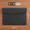 Bolsa de sobre para documentos de oficina de cuero para estudiantes Color sólido Impermeable Bolsa para archivos A4 Gran capacidad Papelería Impermeable Duradero