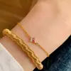 Pulsera de Plata S925 "Flash Diamond Rainbow Candy" con Diamantes de Colores en Forma de Trébol de Cuatro Hojas para Mujer, Lujo Ligero Incrustada con Circonita, Joyería de Estilo Minimalista