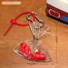 Libro Rojo Creativo Mismo Estilo Colgante de Manzana Mordida de Corazón Decoración de Bolso Llavero Regalo de Pareja para Mejor Amigo