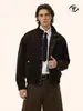 Chaqueta Yongfang Estilo Americano Old Money para Hombre y Mujer, Retro Melange Polar Casual Holgado Cuello Alto Versátil