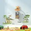 Mup1859 Dinosaurio Acuarela Planta de Dinosaurio Pegatinas de Pared Habitación de Niños Decoración de Fondo de Educación Temprana Transfronterizo Removible