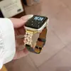 Pulseira de Couro com Zircônia Estrela e Pérola de Cobre Adequada para Apple Watch iWatch 12ª Geração 11/10 Ultrase
