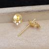 Aretes Triangulares Simples Mini de Plata S925 con Perla para Mujer DIY Soporte Vacío 7-7.5 Aretes Soporte Vacío Jg5915