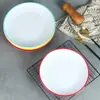 Platos de melamina, grado comercial, diseñados para restaurantes, redondos, aptos para servicio tipo buffet, hoteles, banquetes y cocina a pequeña escala; plástico, estilo nórdico, bicolor y duradero