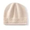 Gorro holgado de cachemir con borde enrollado, nuevo estilo para mujer, adelgazante, para el frío, cálido, para el posparto, turbante versátil, gorro de punto