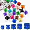 Resina Cuadrado Cosido a Mano Pedrería Fondo Plano Doble Agujero Hebilla Plana Piedras Cosidas a Mano Decoración de Ropa DIY Accesorios de Joyería con Pedrería