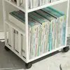 Estantería pequeña junto al escritorio, independiente, móvil, con ruedas, de hierro, para guardar libros ilustrados infantiles y libros de texto para estudiantes